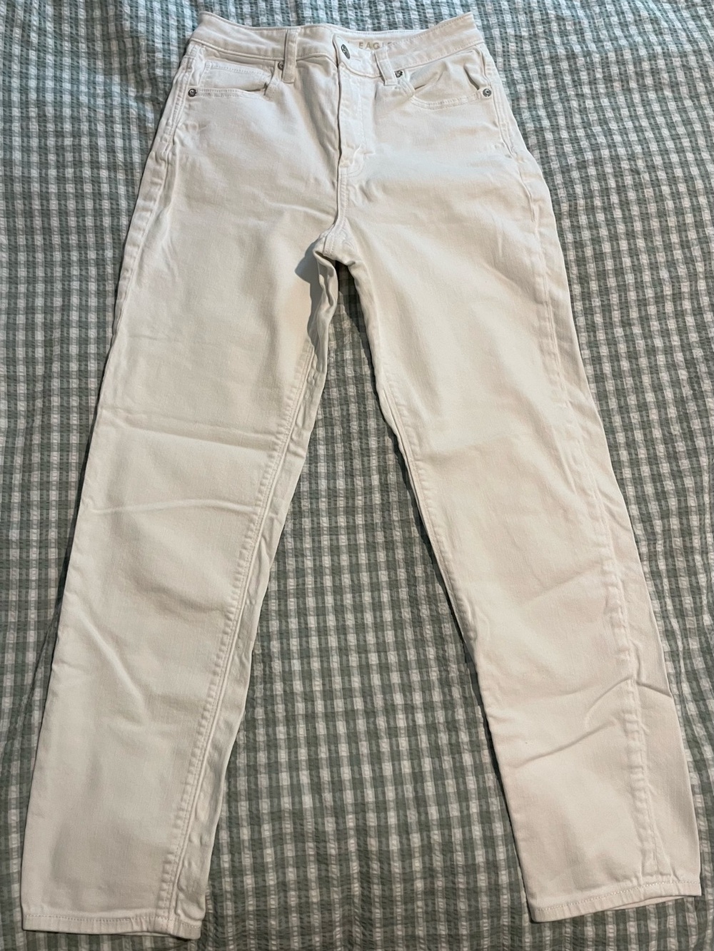 American Eagle Outfitters White Straight-Leg Jeans